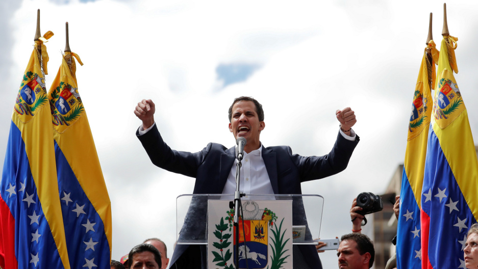 Juan Guaido at rally