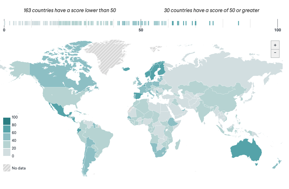 map tracking women in leadership around the world