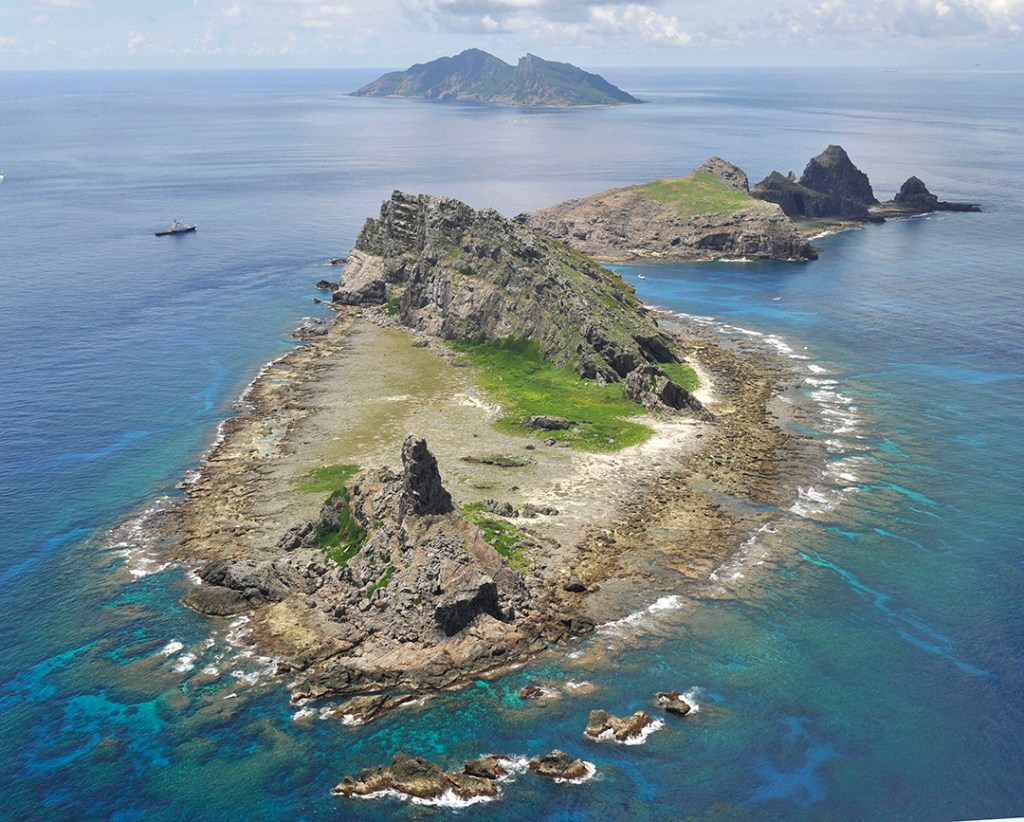A Tokyo survey vessel sails around the Senaku/Diaoyu Islands, September 2, 2012. Kyodo/Reuters