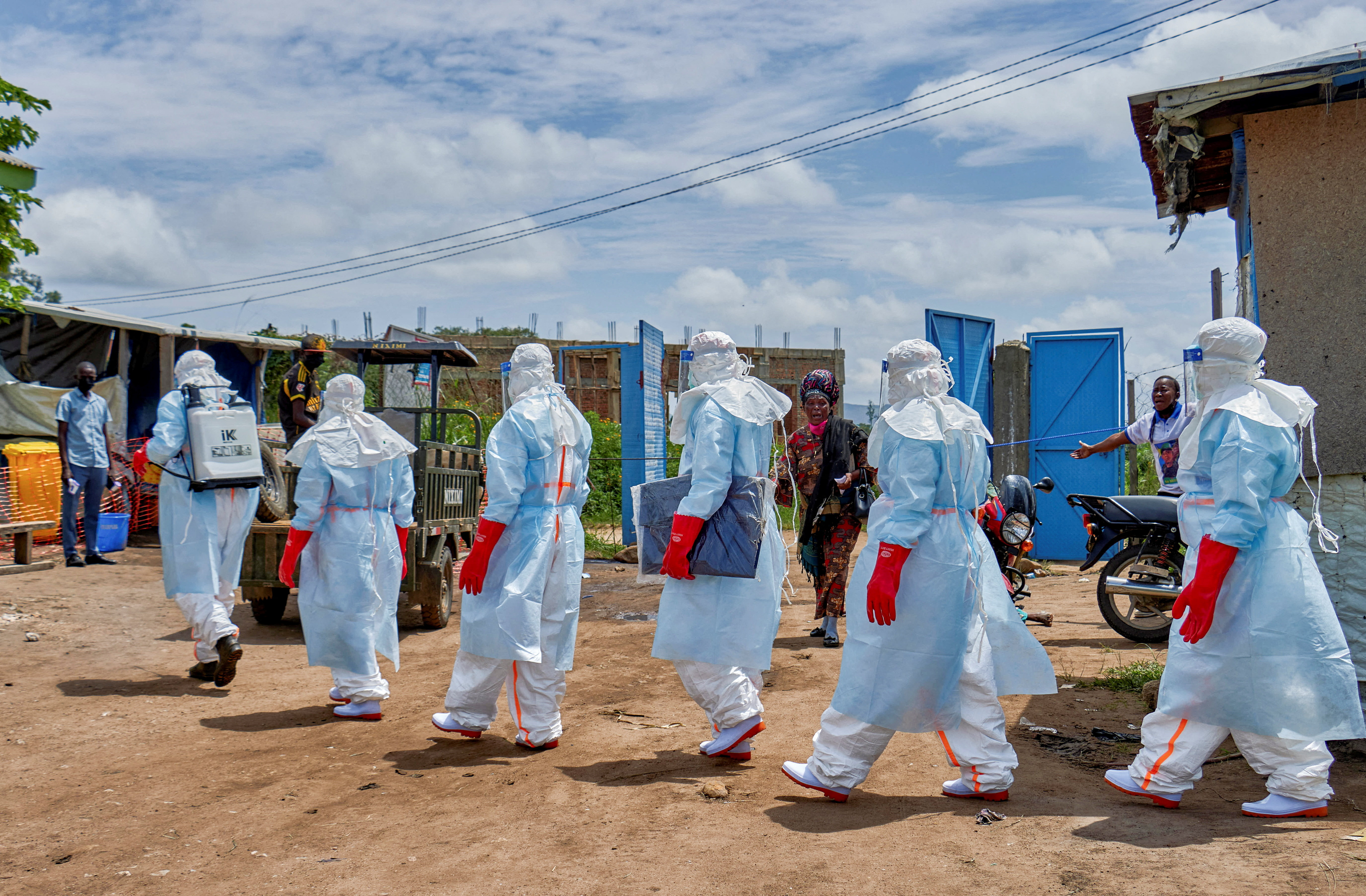 FILE PHOTO: Red Cross workers fighting Ebola outbreak are seen in the Democratic Republic of Congo