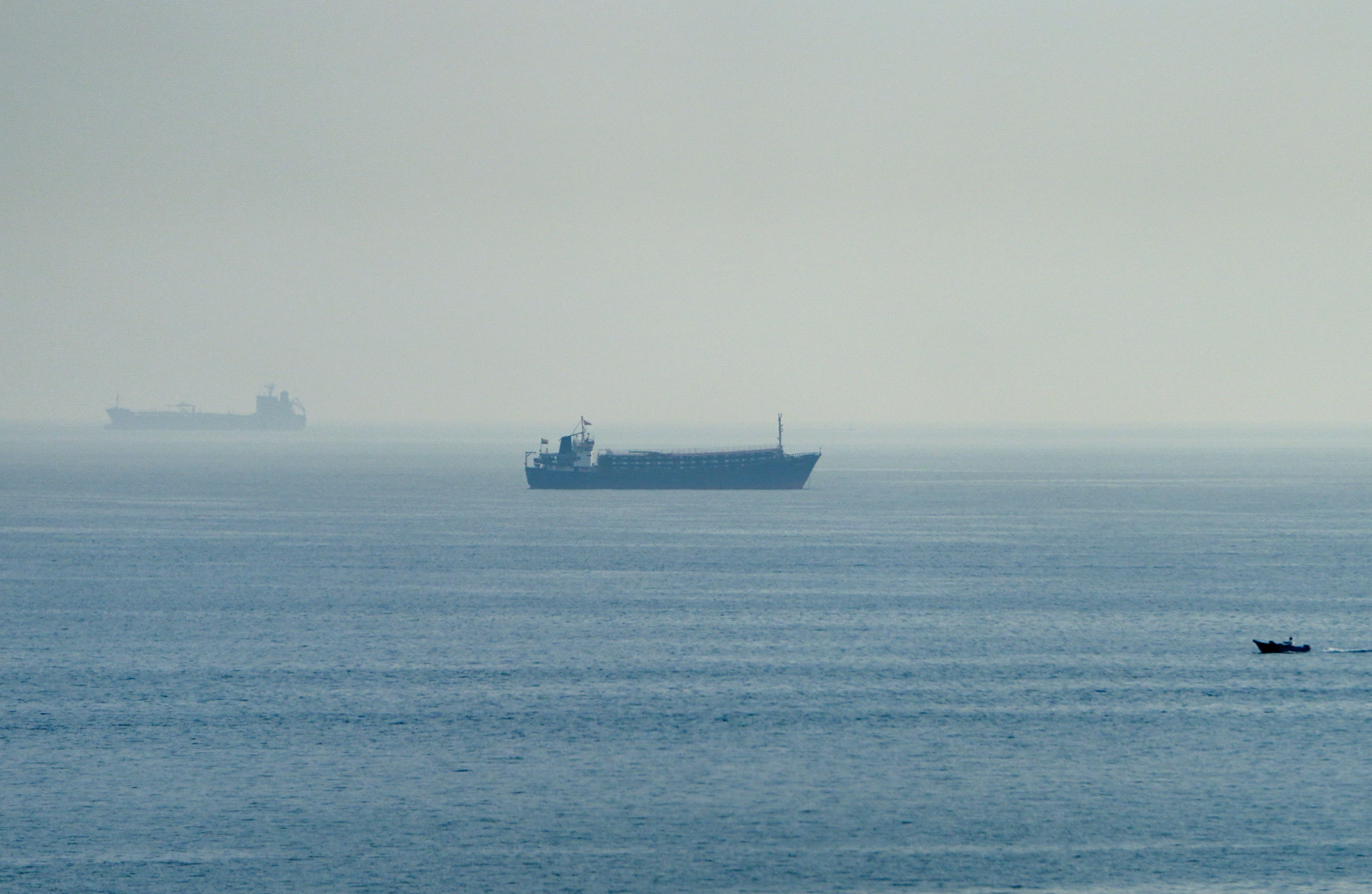 <p>Vessels in the Strait of Hormuz, as seen from Musandam, Oman, July 31, 2026. </p>
