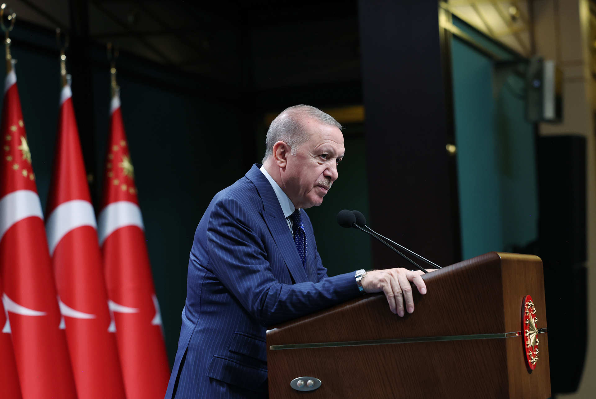<p>Turkish President Recep Tayyip Erdoğan at the Presidential Complex in Ankara, Turkey, on June 30, 2026.</p>
