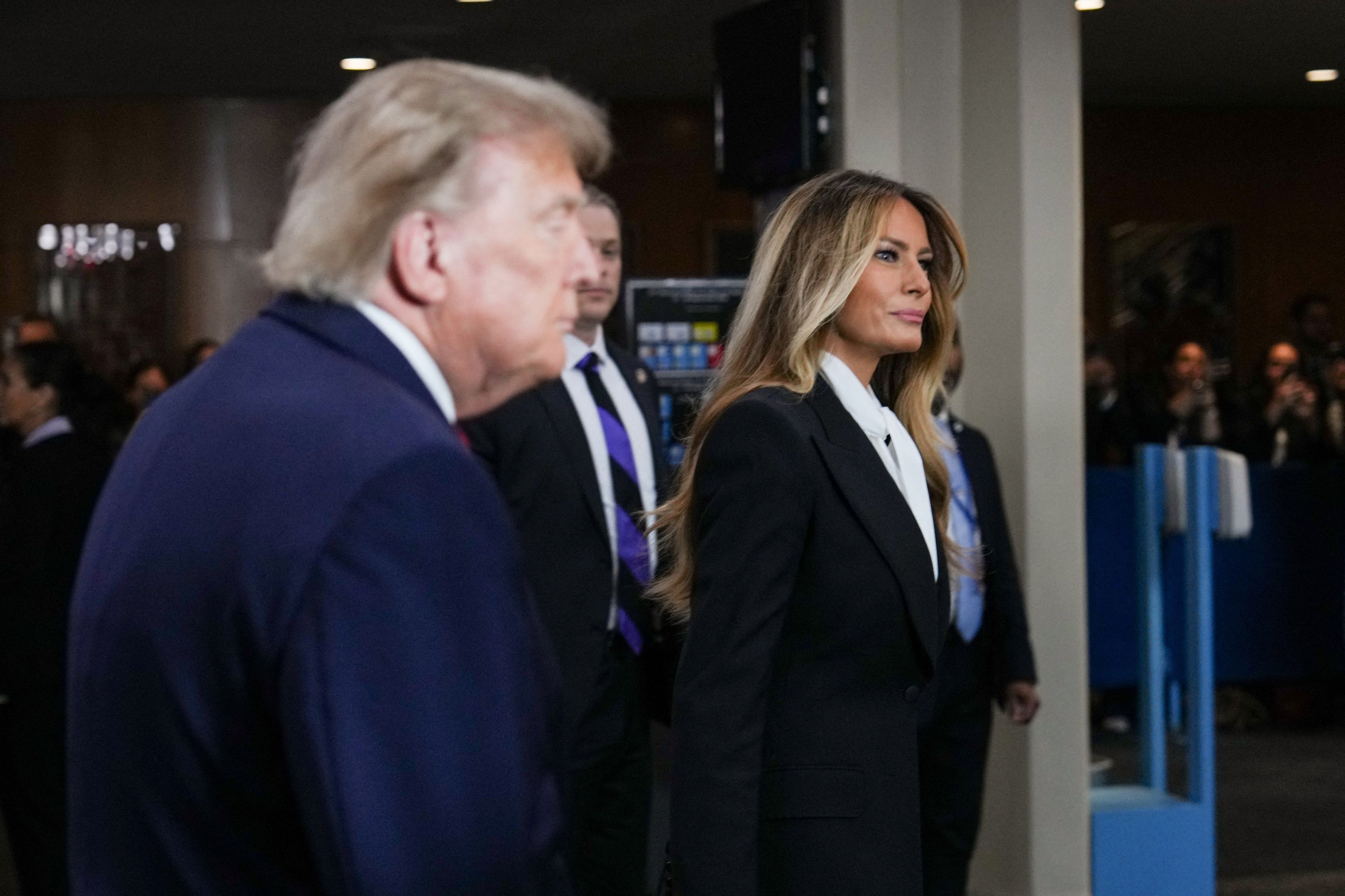 US first lady Melania Trump arrives with President Donald Trump to attend the 81st United Nations General Assembly at UN headquarters in New York City, US, September 22, 2026.